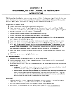 Divorce Set 1 Uncontested, No Minor Children, No