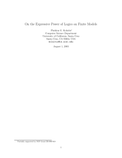 On the Expressive Power of Logics on Finite Models