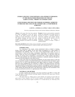 ENERGY SPECIFIC CONSUMPTIONS AND AFFERENT