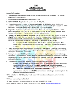 Soccer League Rules and Regulations