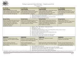 Reading Comprehension District Wide Rubric &ndash; Using Informational