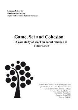 Game, Set and Cohesion