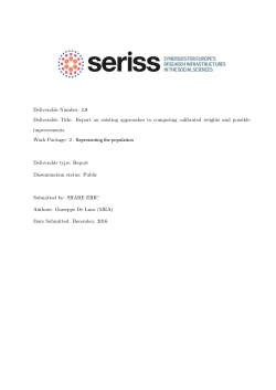 Deliverable Number: 2.8 Deliverable Title: Report on existing