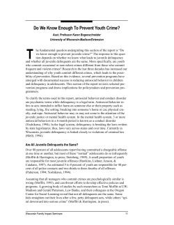 Do We Know Enough to Prevent Juvenile Crime?