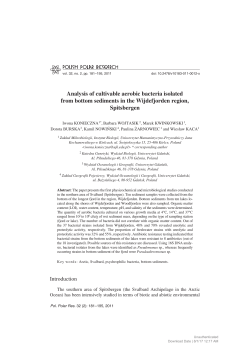 Analysis of cultivable aerobic bacteria isolated from