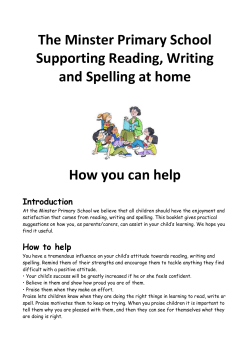 Supporting Reading, Writing and Spelling at home
