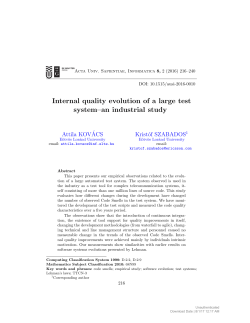 Internal quality evolution of a large test system&ndash;an industrial study