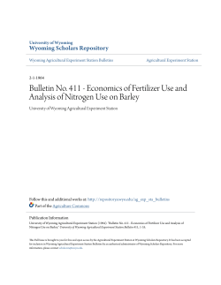 Bulletin No. 411 - Economics of Fertilizer Use and Analysis of