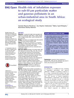 Health risk of inhalation exposure to sub-10 &micro;m