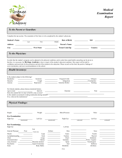 Medical Examination Form