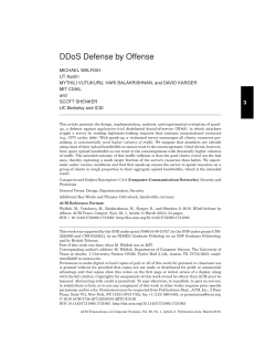 DDoS defense by offense - Networks and Mobile Systems