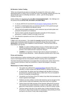 EU Revision: Carbon Trading &ldquo;When we emit greenhouse gases we
