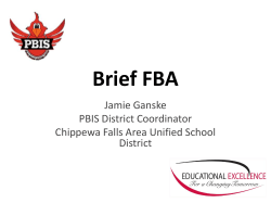 Brief FBA - Wisconsin PBIS Network