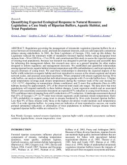 a Case Study of Riparian Buffers, Aquatic Habitat, and