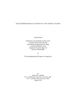 THE INTERDEPENDENCE OF MODALITY AND THEORY OF MIND