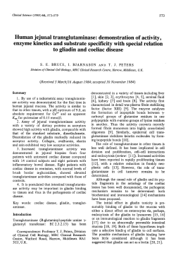 Human jejunal transglutaminase: demonstration of activity, enzyme