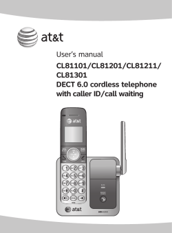 User`s manual CL81101/CL81201/CL81211/ CL81301 DECT 6.0
