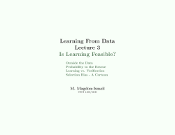 Learning From Data Lecture 3 Is Learning Feasible?