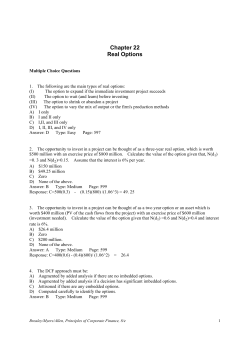 Chapter 22 Real Options