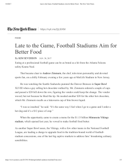 Late to the Game, Football Stadiums Aim for Better Food