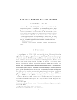 A POTENTIAL APPROACH TO CLAIMS PROBLEMS 1