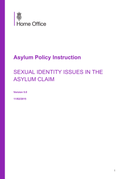 Asylum Policy Instruction SEXUAL IDENTITY ISSUES IN THE