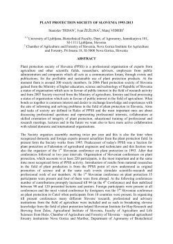 PLANT PROTECTION SOCIETY OF SLOVENIA 1993