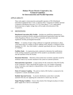 Strawman Technical Requirements for DG - Holmes