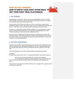 How to write an email for your first play