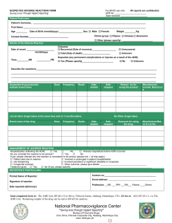 suspected adverse reactions form