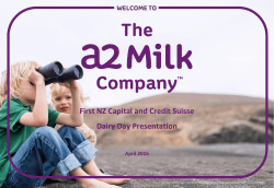The a2 Milk Company - NY Investor Presentation 2016