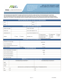 add-on test request form (for samples stored at mng) csf fax