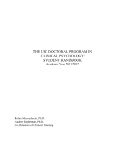 the uic doctoral program in clinical psychology