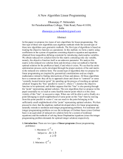A New Algorithm Linear Programming b Ax &le; 0 &ge; x