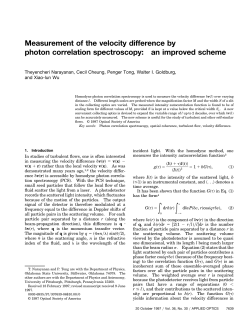Measurement of the velocity difference by photon correlation