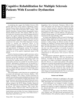 Cognitive Rehabilitation for Multiple Sclerosis Patients With