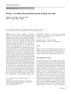 Pectin, a versatile polysaccharide present in plant cell walls