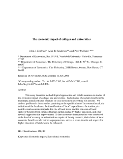 The economic impact of colleges and universities