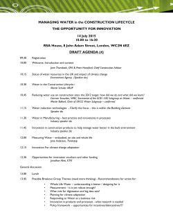 MANAGING WATER in the CONSTRUCTION LIFECYCLE THE