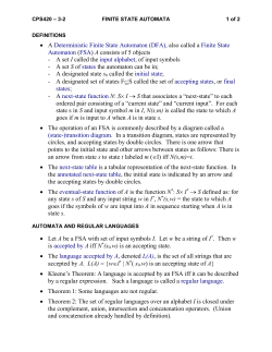 CPS420 - 3-2 Finite State Automata