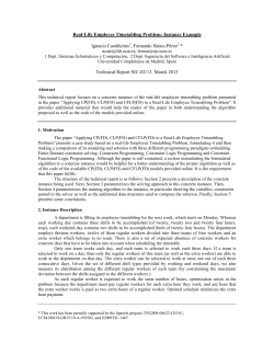 Real-Life Employee Timetabling Problem: Instance Example Ignacio