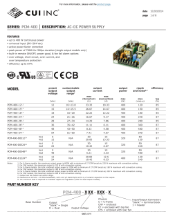 PCM-400 Datasheet - AC-DC POWER SUPPLY | CUI Inc