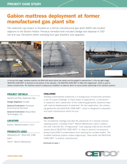 Gabion mattress deployment at former manufactured gas plant site