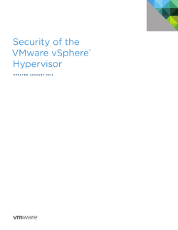 Security of the VMware vSphere Hypervisor