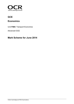 Mark scheme F584 Transport Economics June 2014