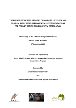 the impact of drought on wildlife, livestock and tourism