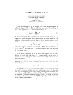 On Boyd`s Lower Bound