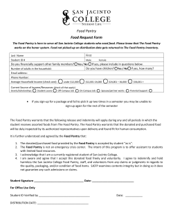 Food Pantry Food Request Form