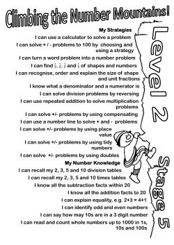 My Strategies I can use a calculator to solve a problem I can solve +