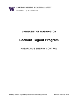 LOTO Written Program - University of Washington
